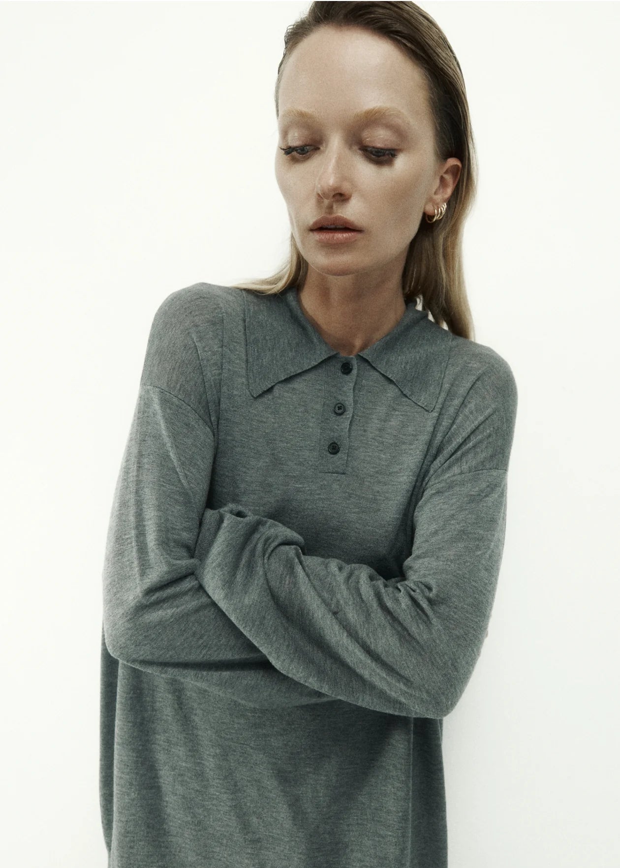 ORWELL KNIT POLO: GREY