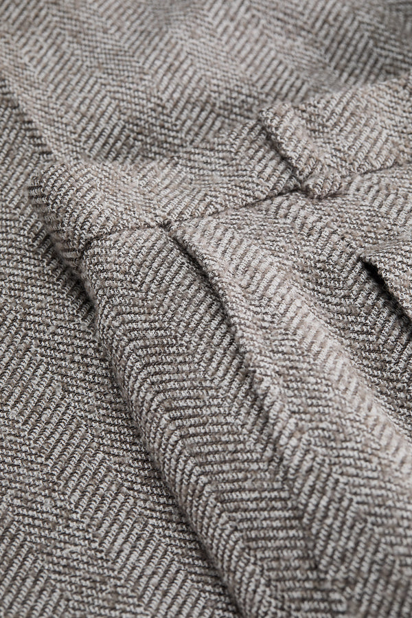 PEMMA TROUSER: GREY HERRINGBONE