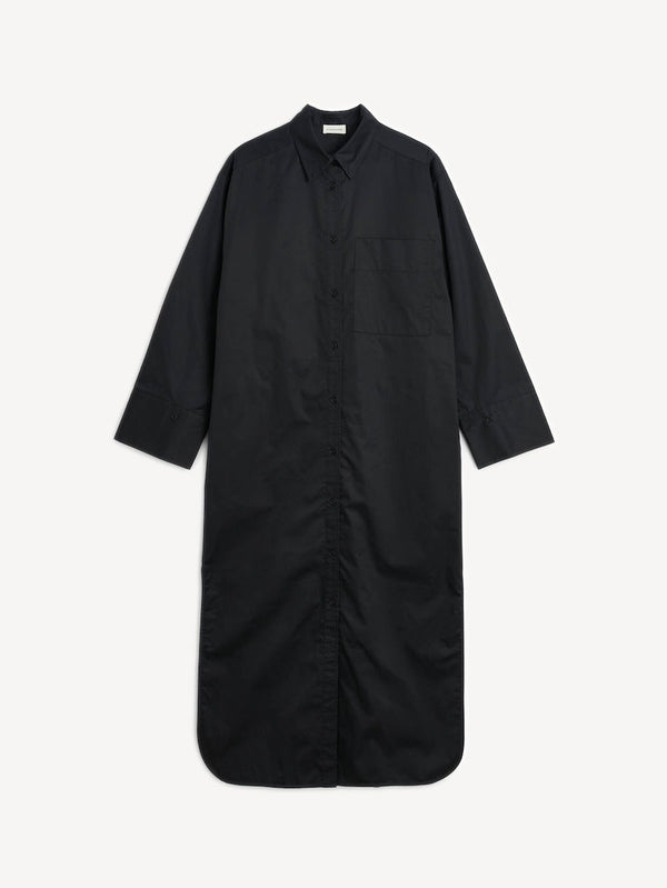 PERROS SHIRT DRESS: BLACK