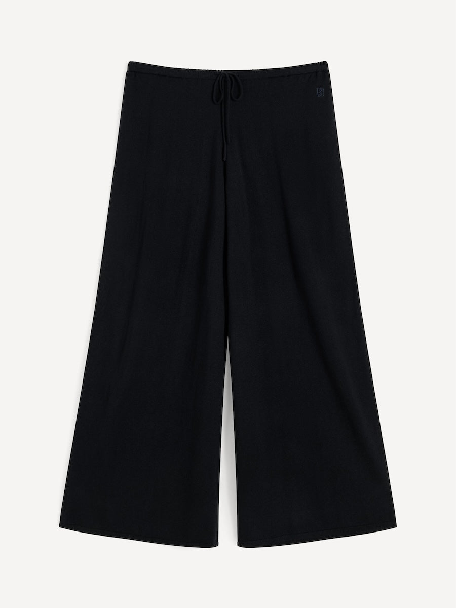 PISCATA WIDE LEG TROUSERS: BLACK