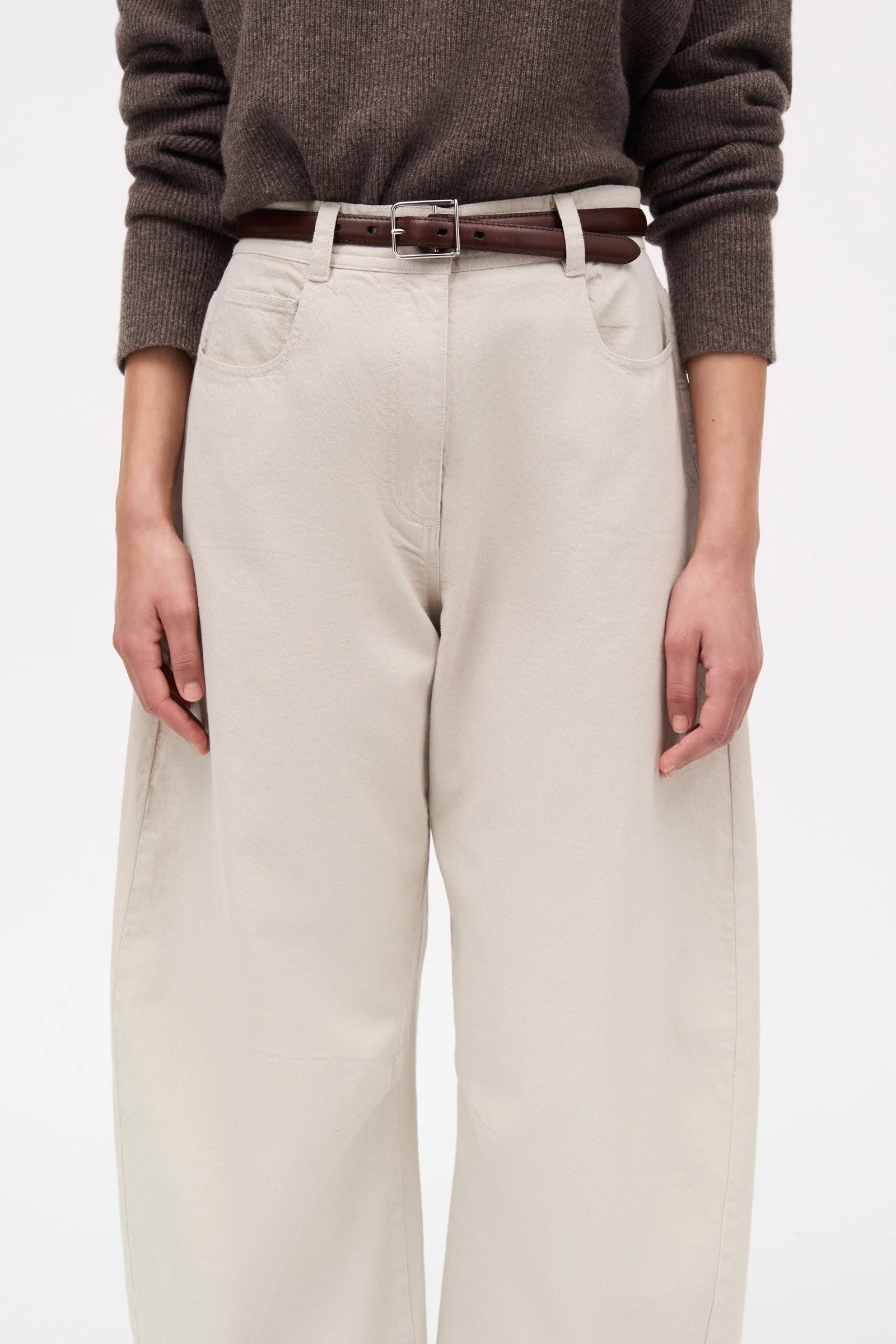 Pella Cotton Twill Denim: Stone Grey