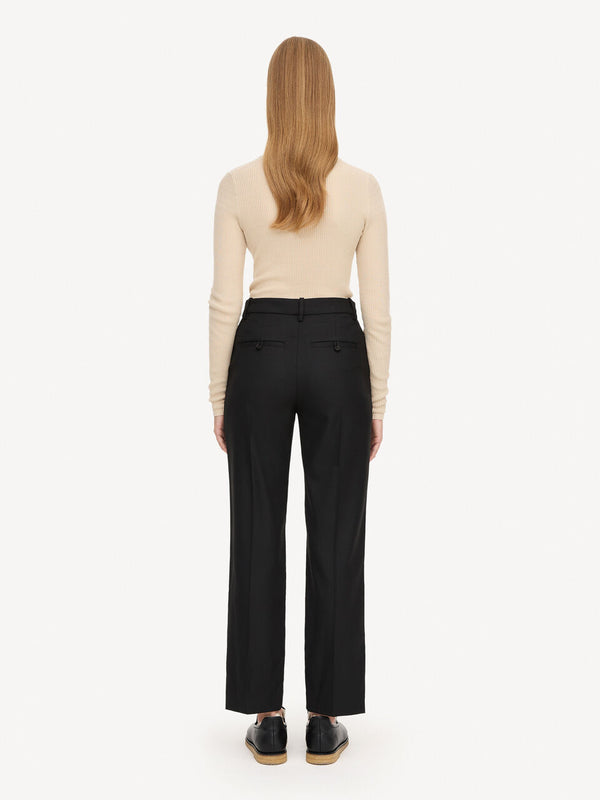 Igda Straight-Leg Trousers: Black