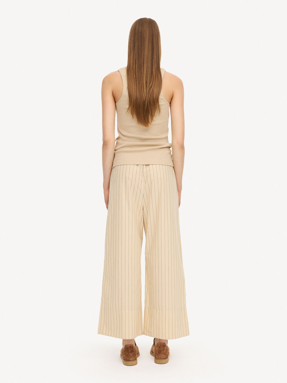 Luisa high-waisted trousers: Pinstripe