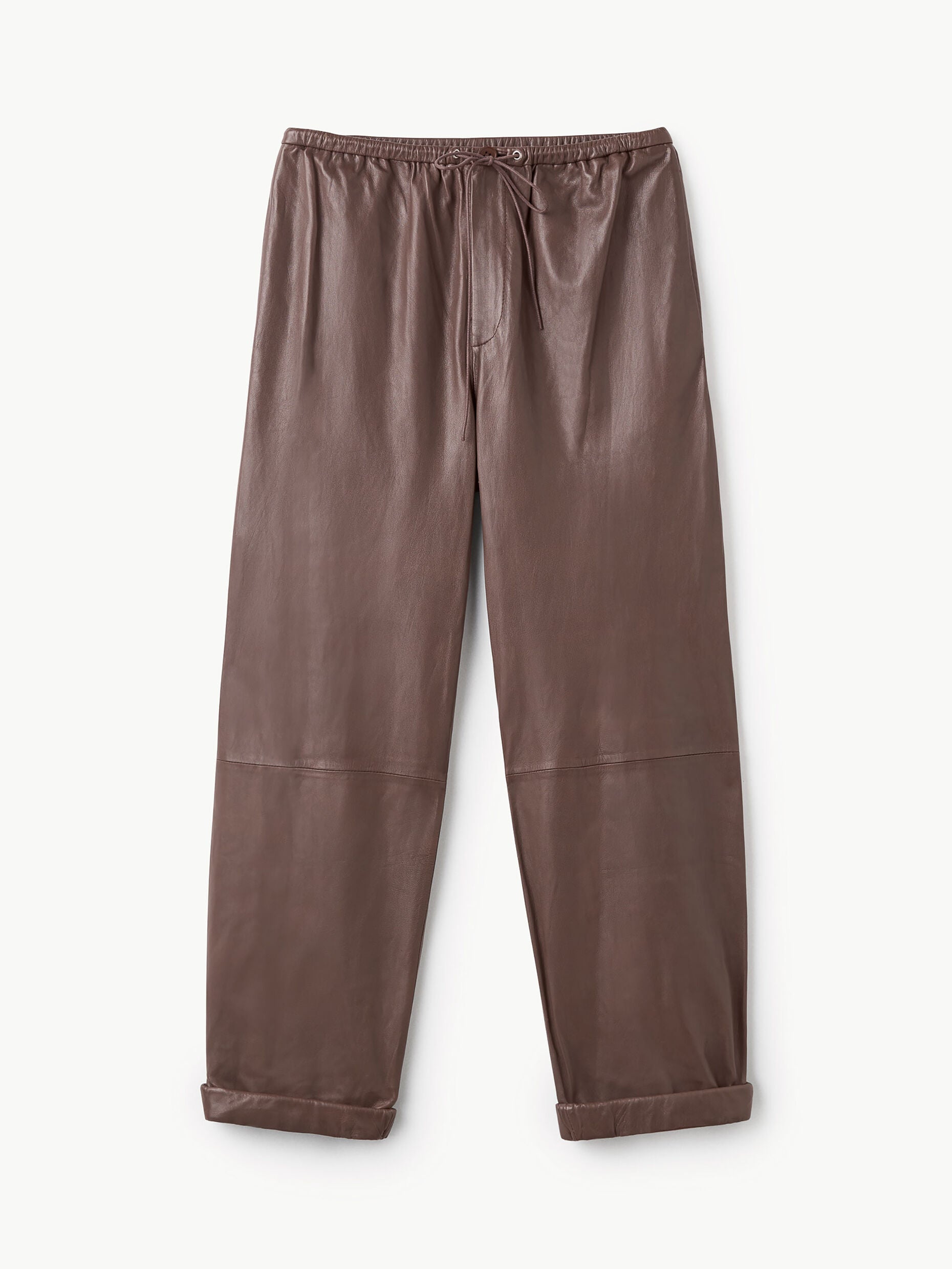 Joanni leather trousers: warm brown