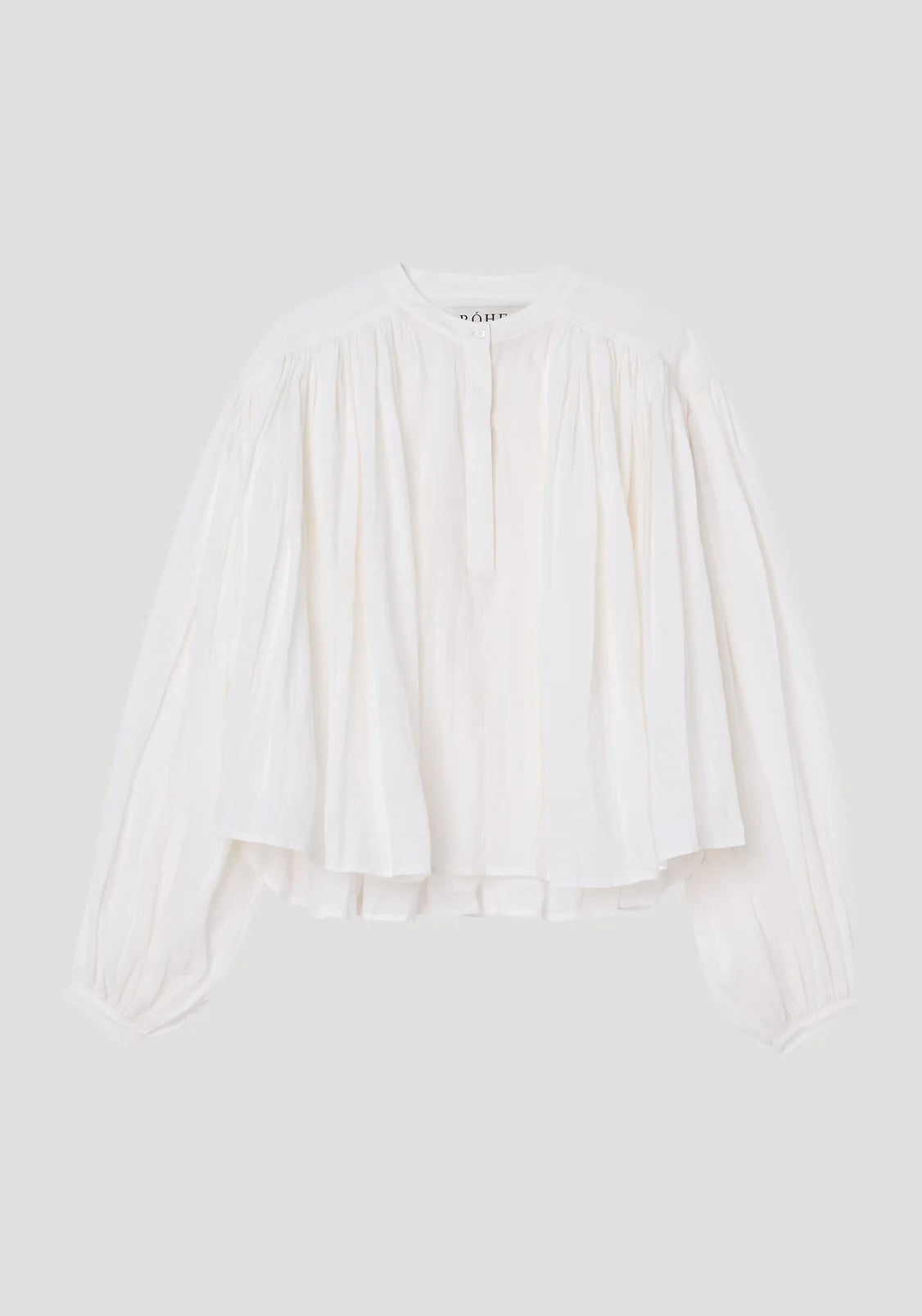 PLEATED RAMIE TOP: OPTIC WHITE