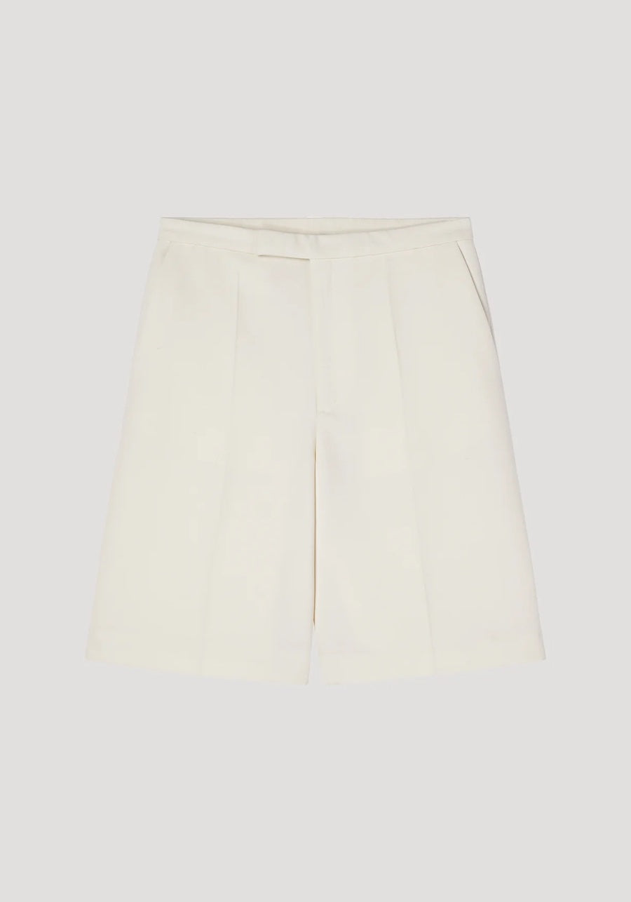 Tailored Wool Shorts: Ivory