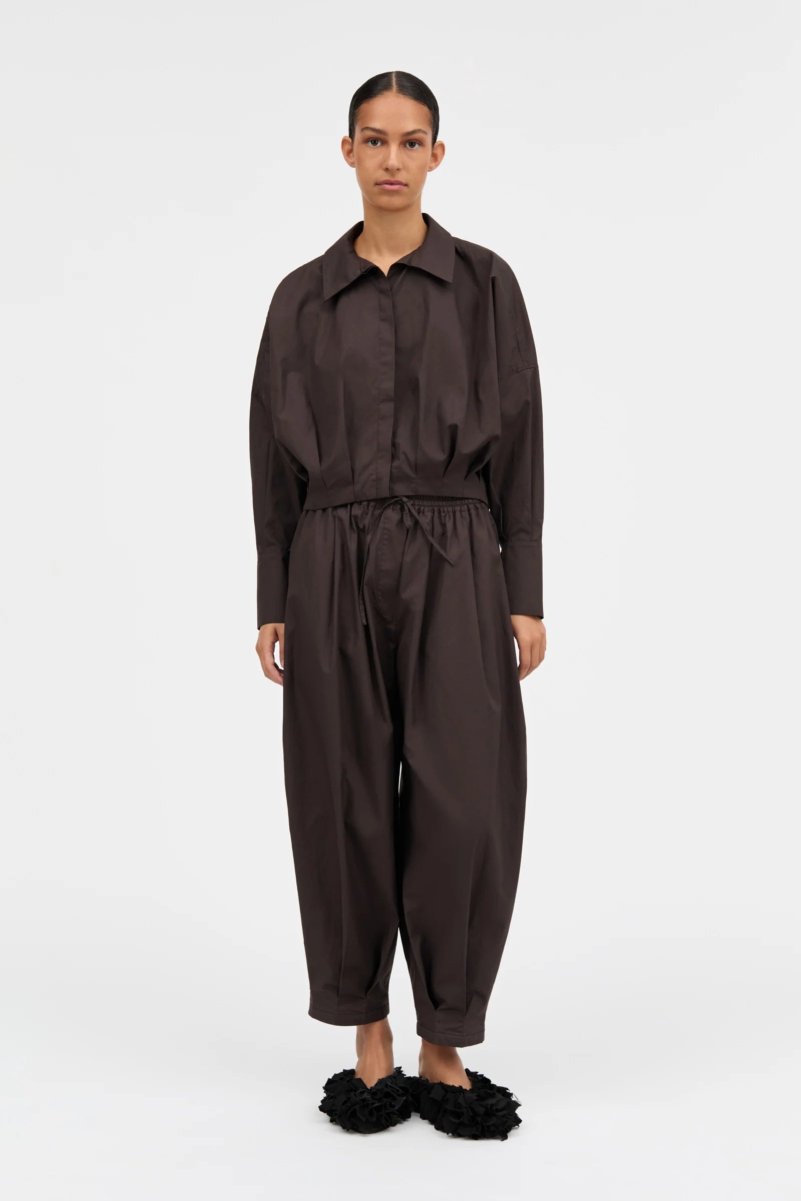 Saina Poplin Shirt: After Dark