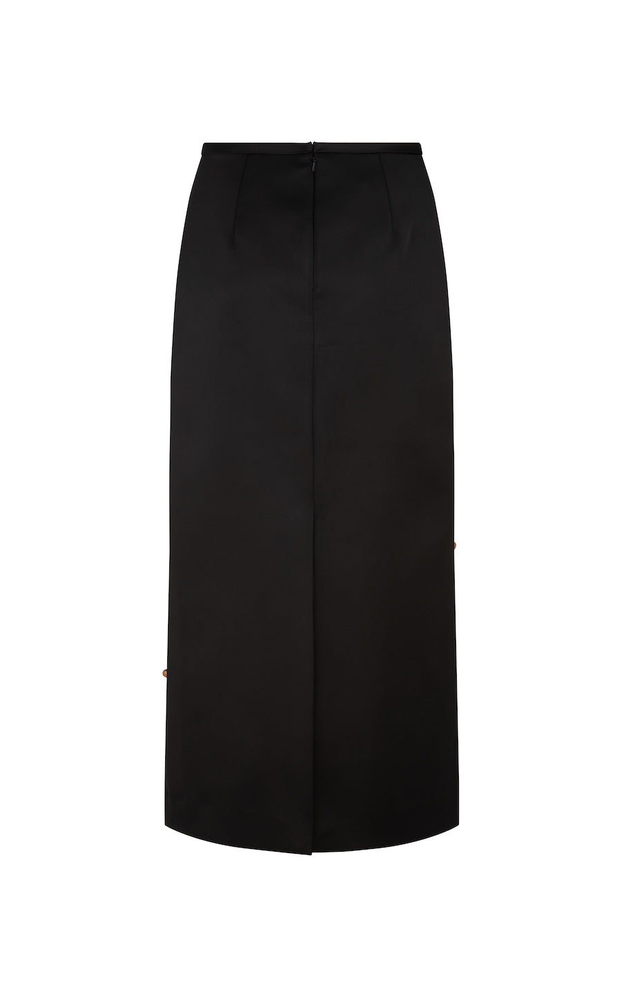 Beaded Holly Skirt: Black Bonded Satin
