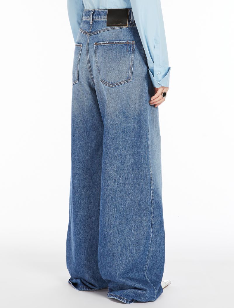 Oversized Low-Rise 5-pocket Trousers: Denim