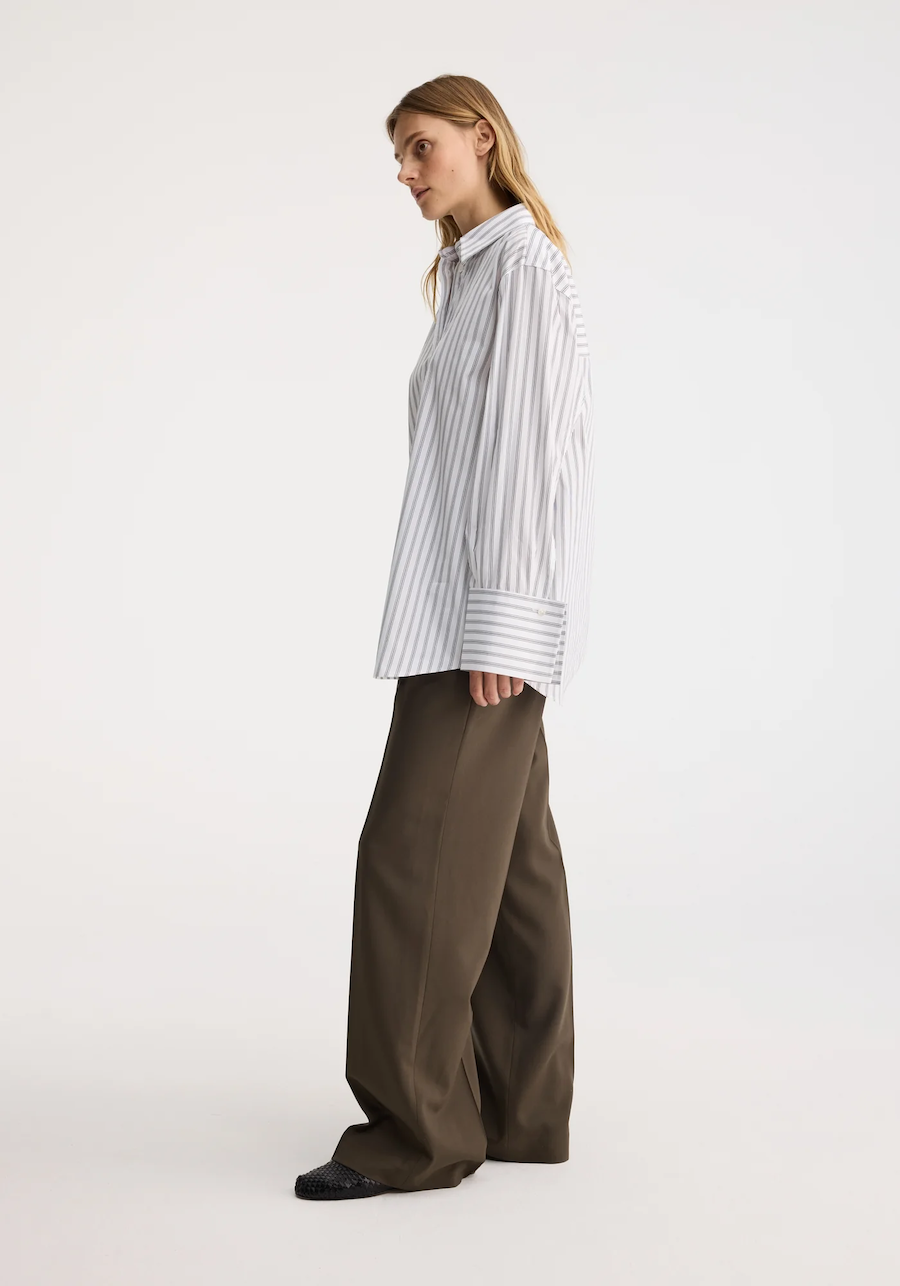 Oversized Stripe Shirt: White and Black