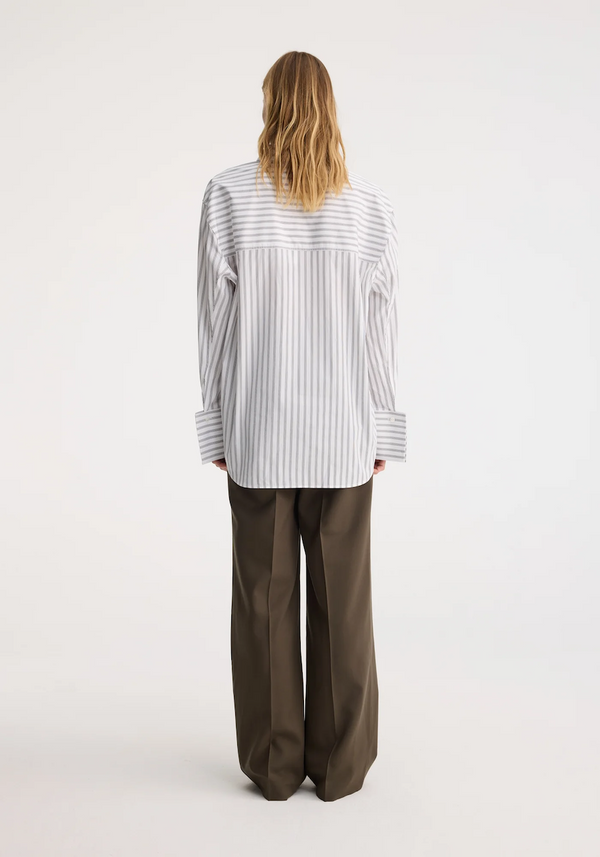 Oversized Stripe Shirt: White and Black