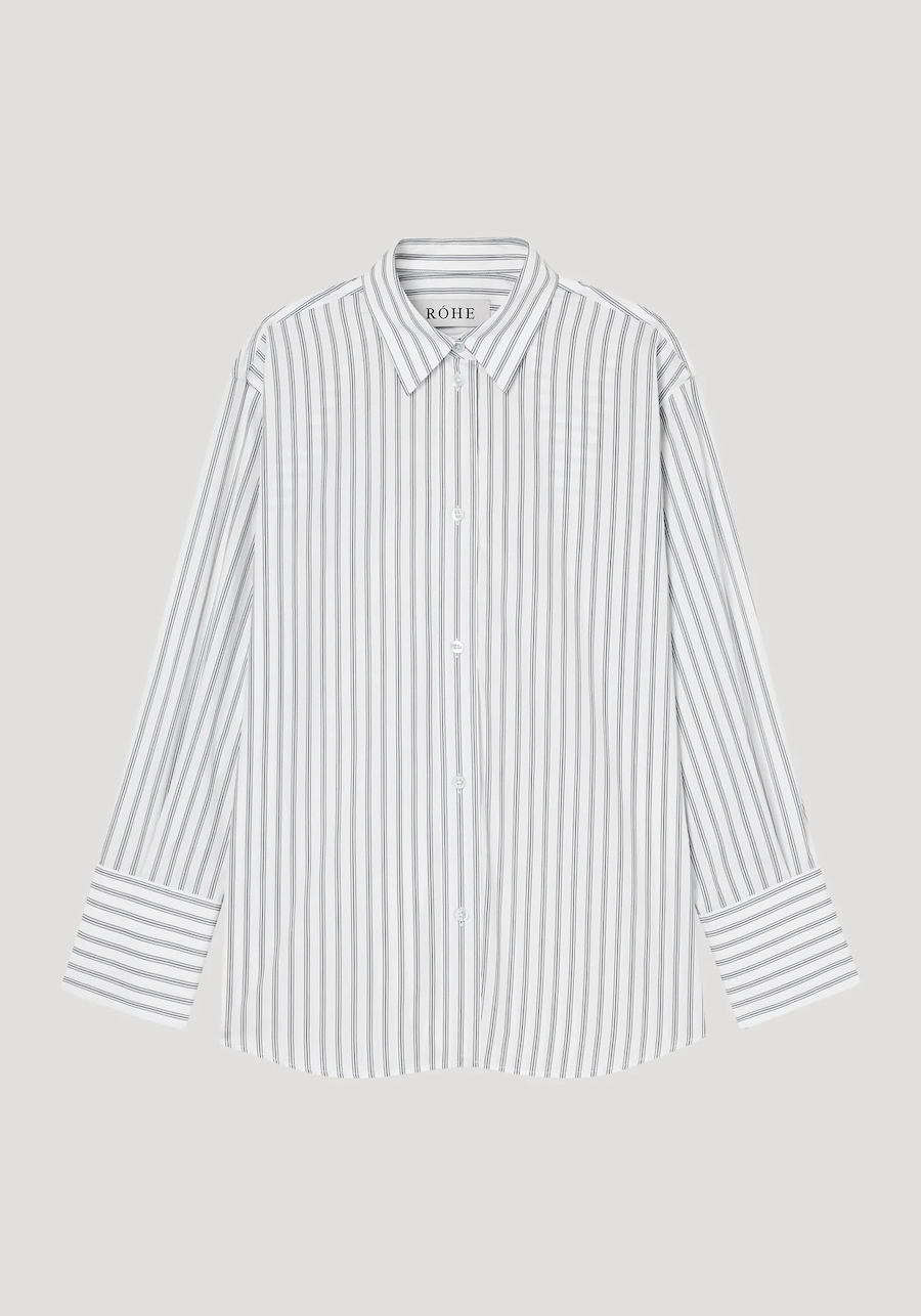 Oversized Stripe Shirt: White and Black