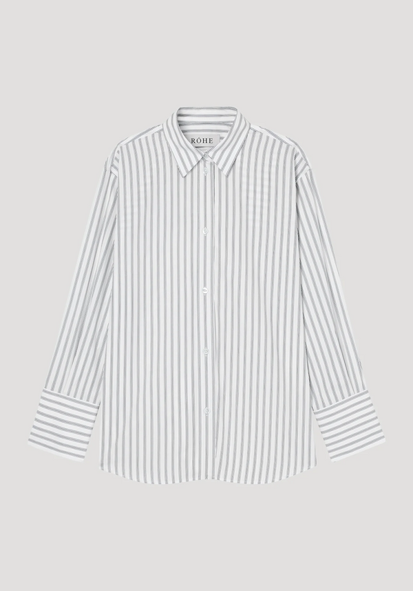 Oversized Stripe Shirt: White and Black