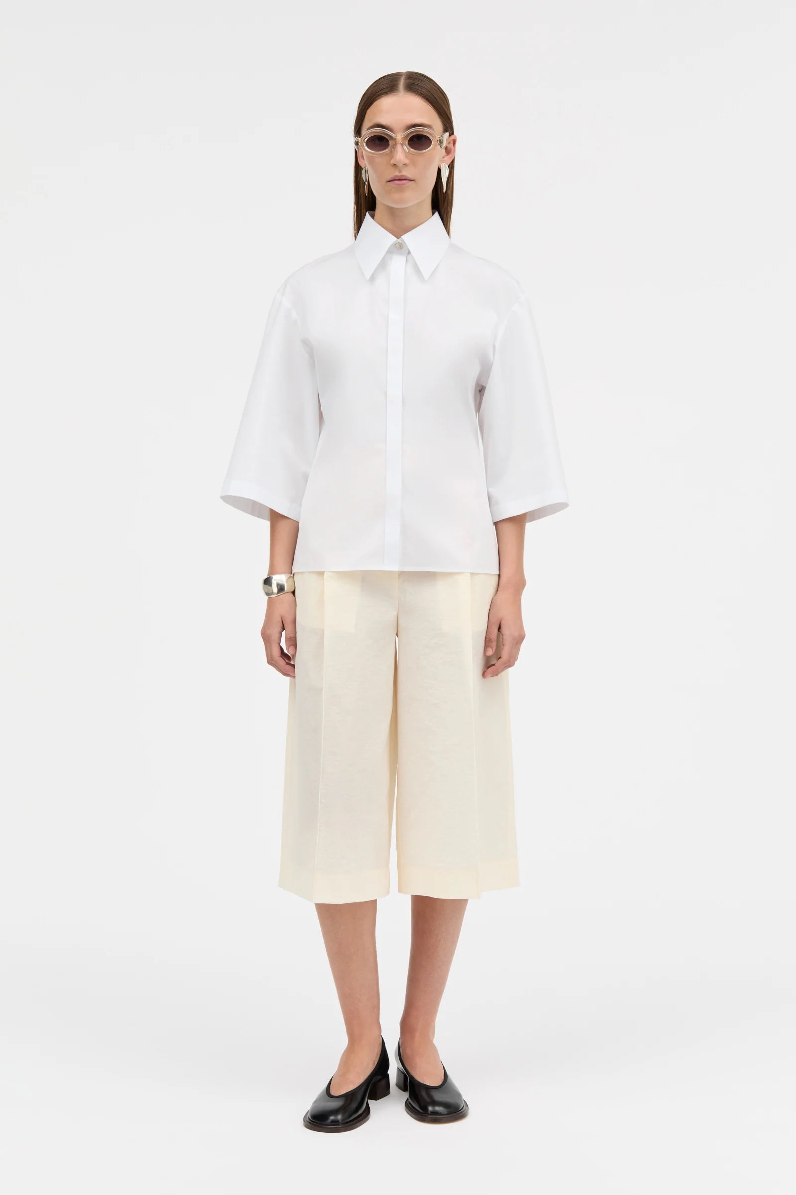 Suki Poplin Shirt: White