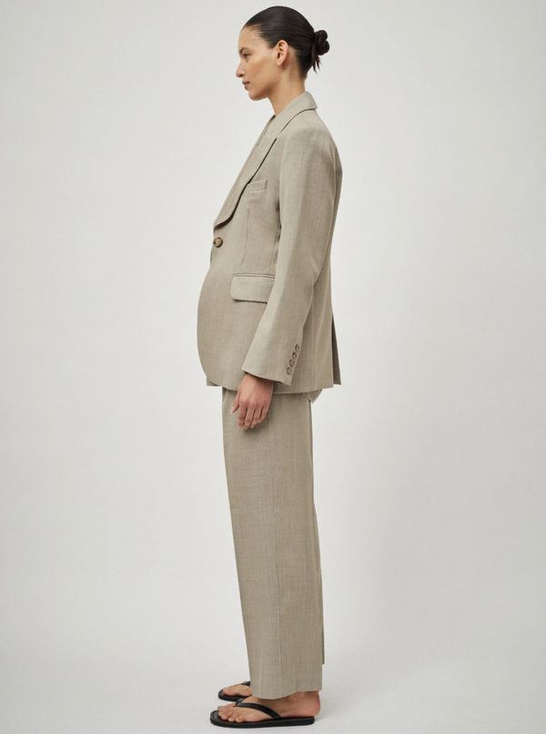 Relaxed Tailored Pleat Trouser: Oat