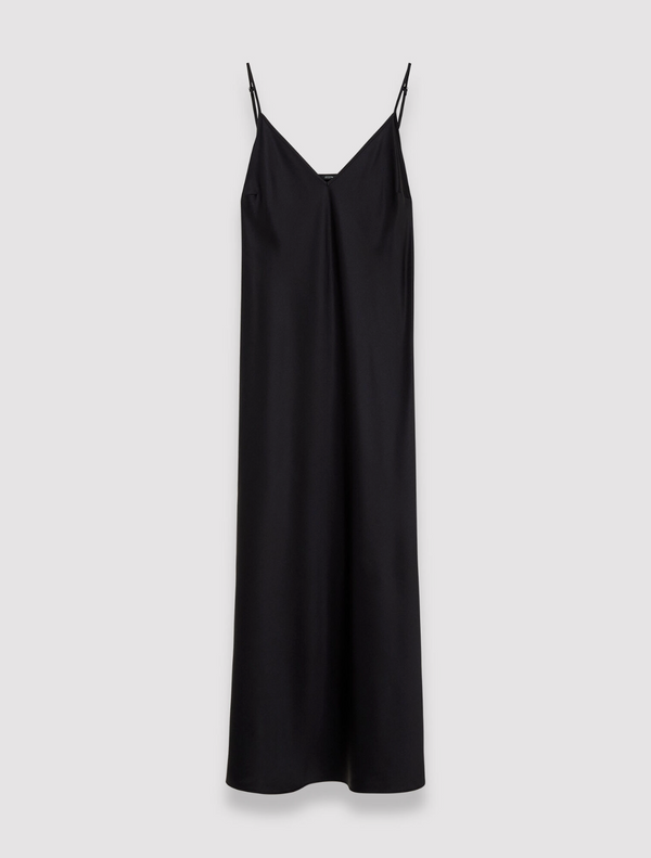 SILK SATIN CLEA DRESS: BLACK