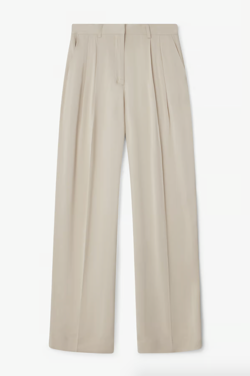 WIDE SUIT TROUSERS: PEARL GREY
