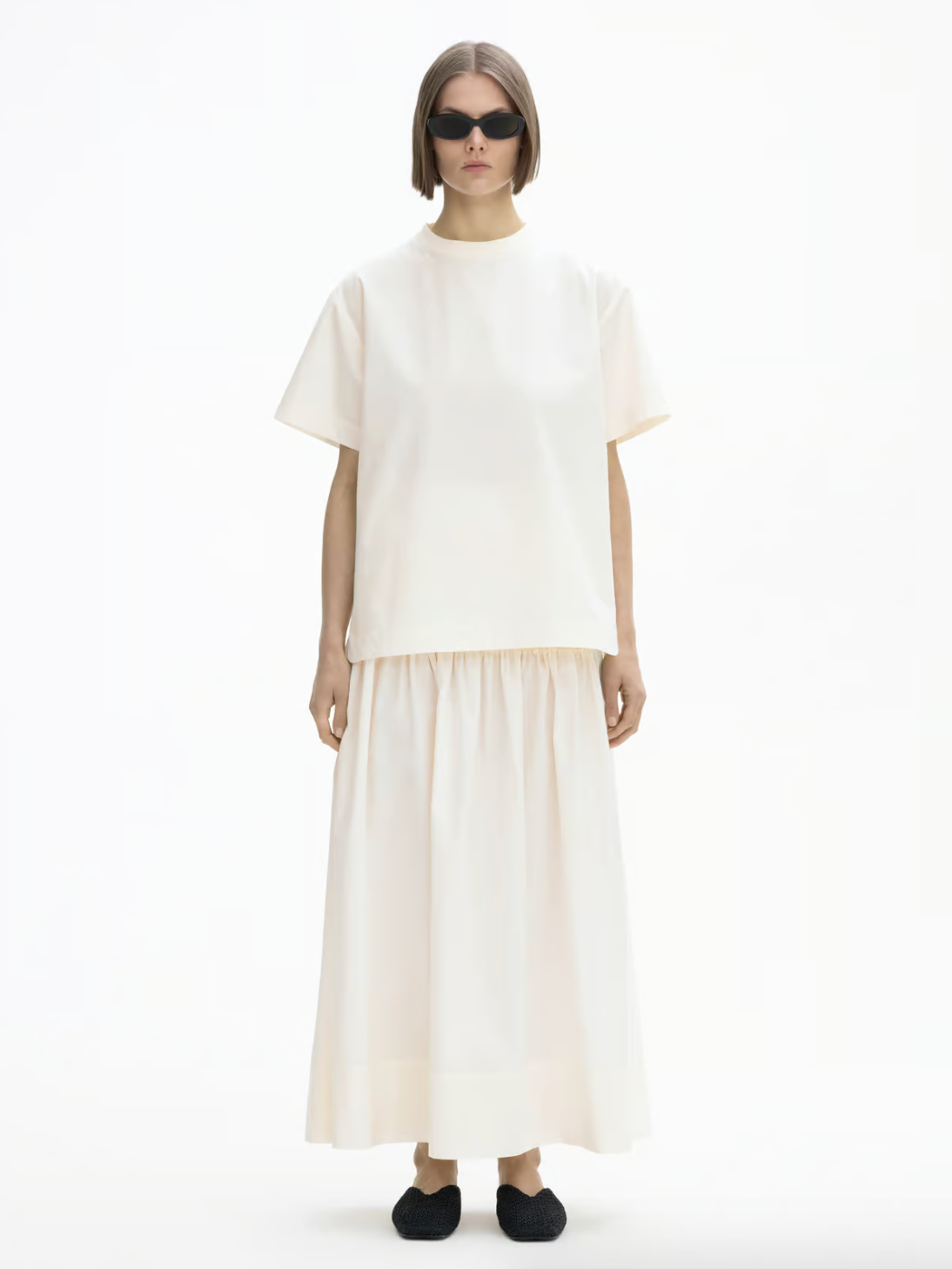 OVERSIZED WOVEN TOP: WHITE
