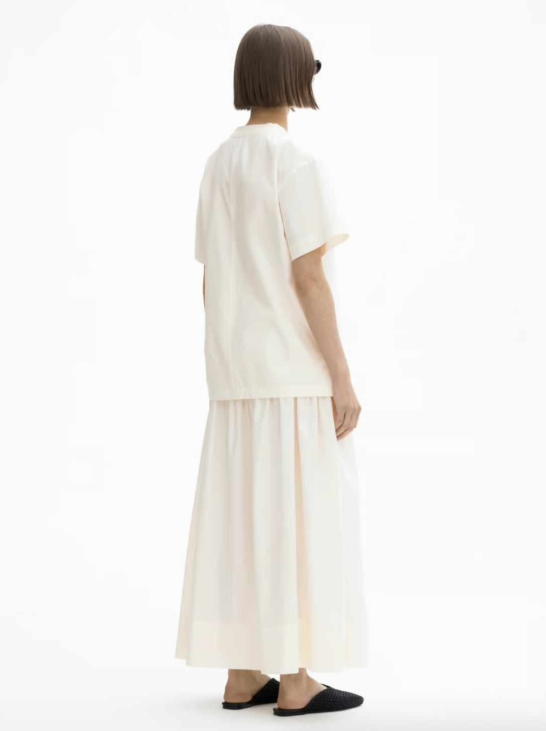 OVERSIZED WOVEN TOP: WHITE