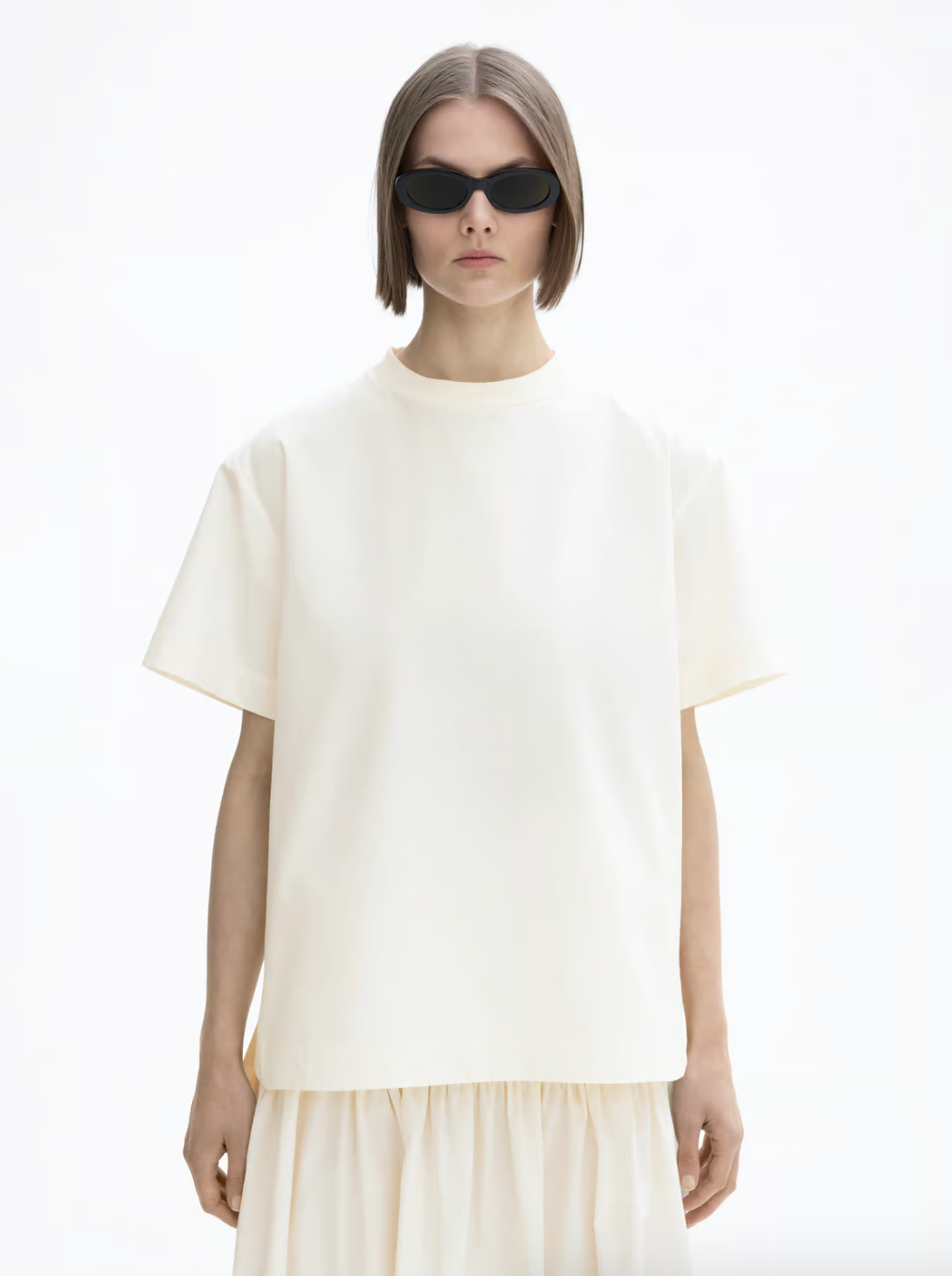 OVERSIZED WOVEN TOP: WHITE