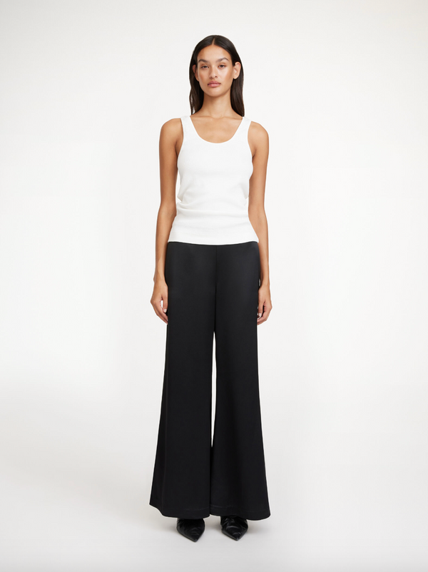 LUCEE FLARED TROUSERS: SILKY BLACK