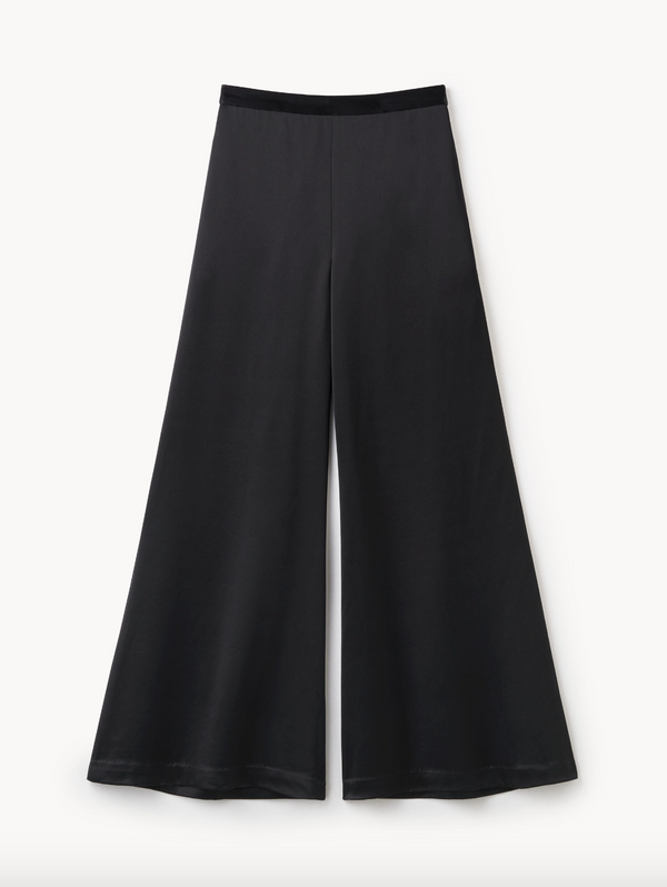 LUCEE FLARED TROUSERS: SILKY BLACK