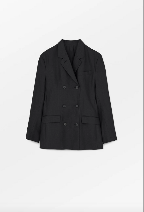 JOLIE BLAZER: BLACK LINEN