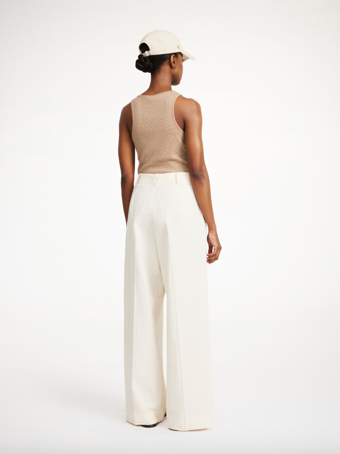 Cymbaria high-waisted trousers: Soft White