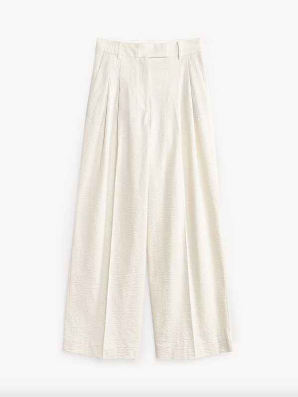 Cymbaria high-waisted trousers: Soft White