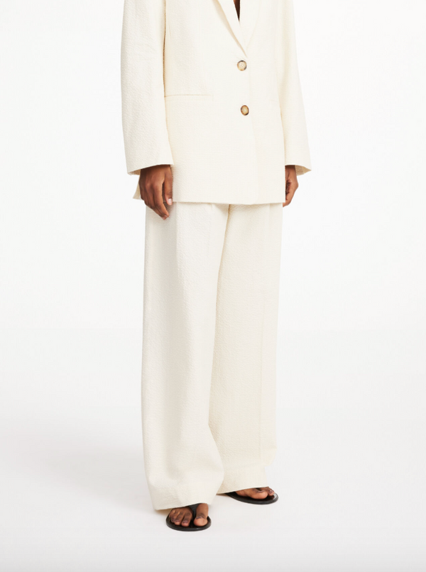 Cymbaria high-waisted trousers: Soft White