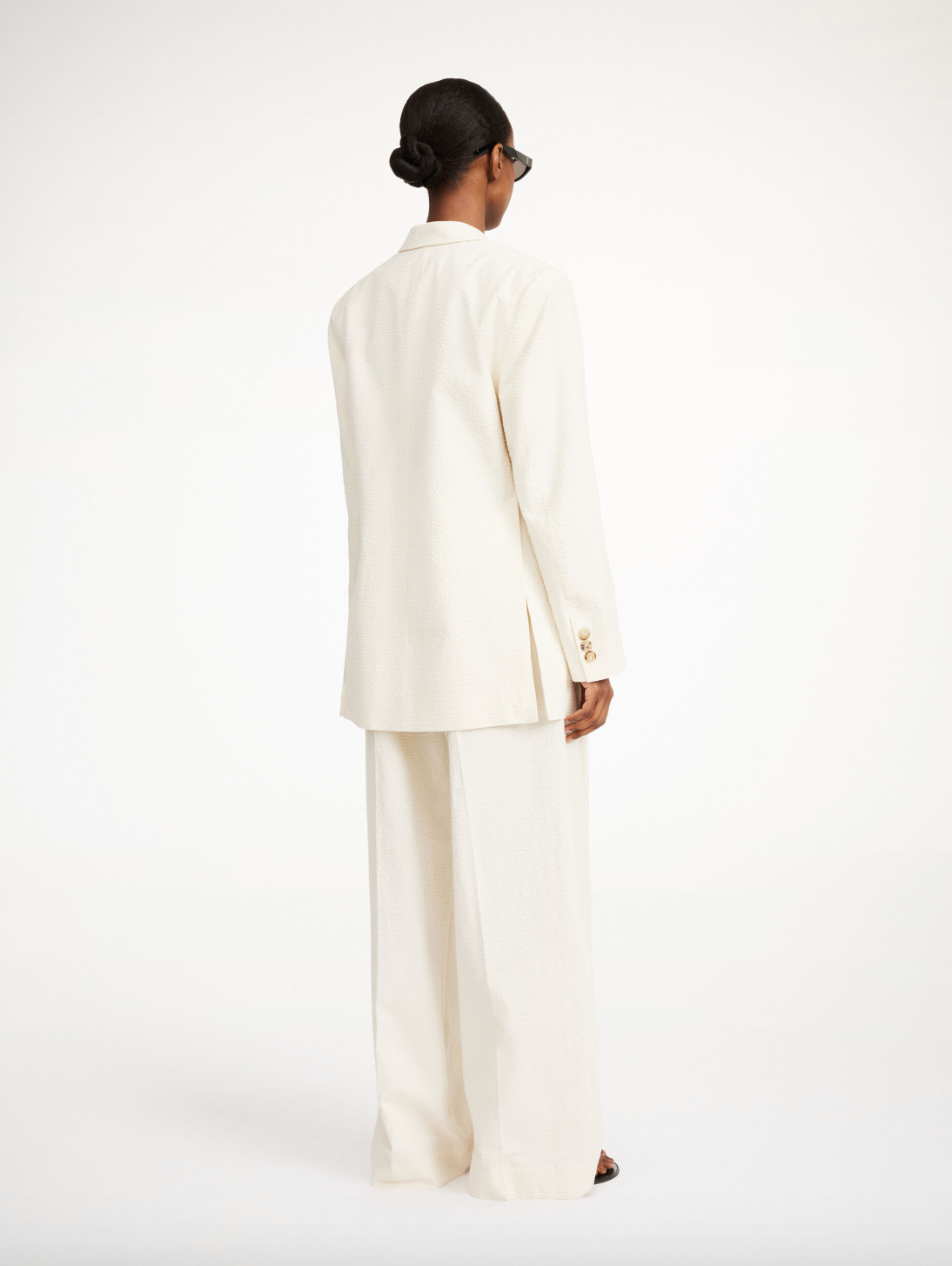 Cymbaria high-waisted trousers: Soft White