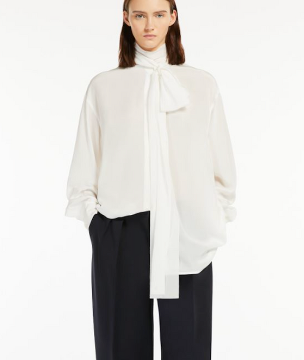 Elleni Sheer Blouse: White