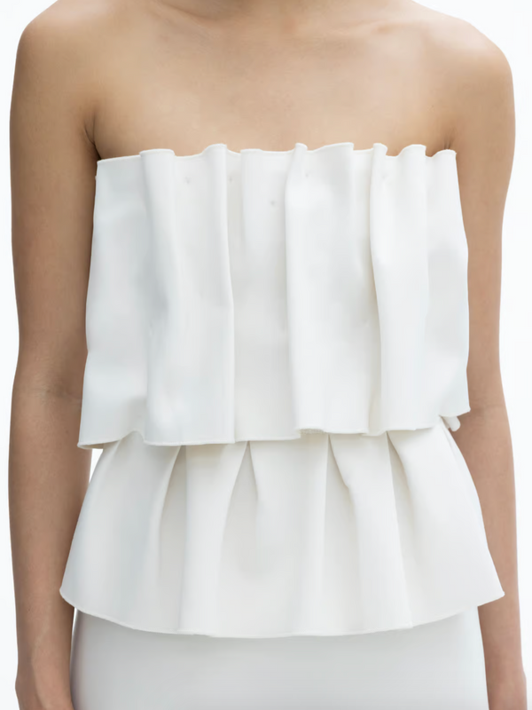 Sculpted Tube Dress: White