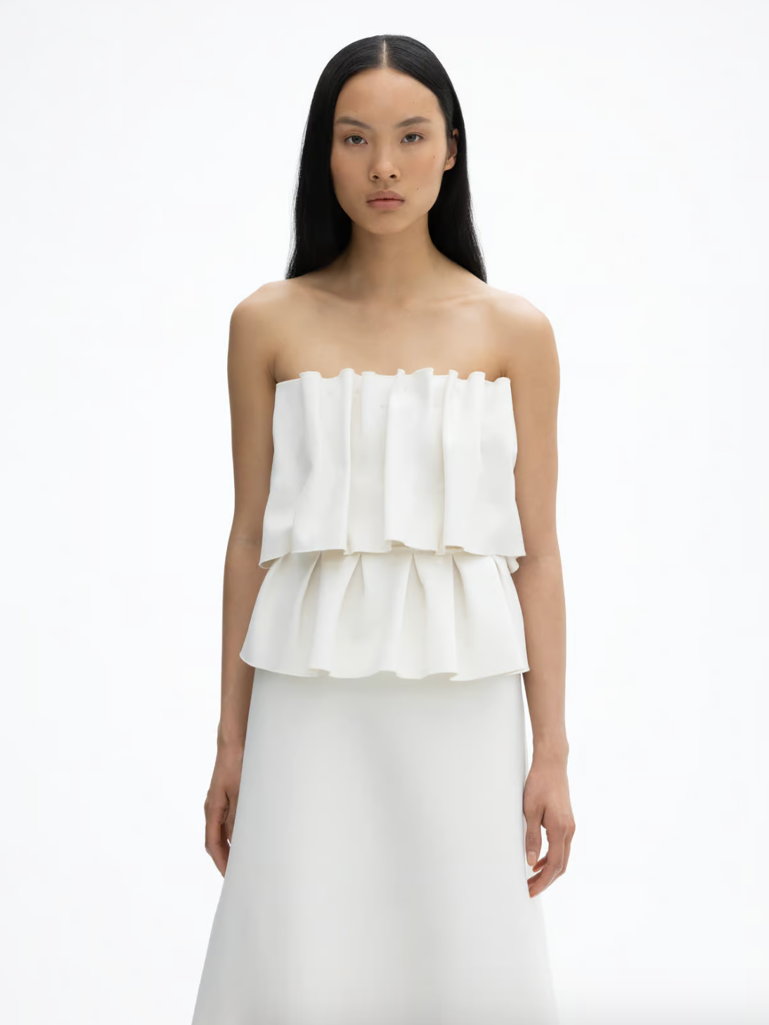 Sculpted Tube Dress: White