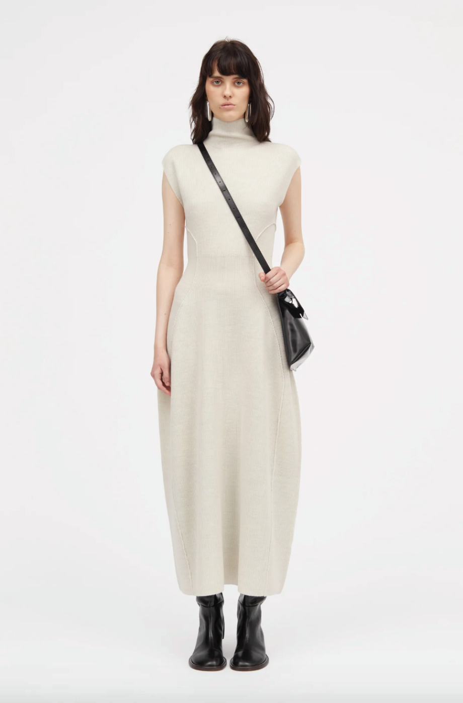 KARLINA MERINO DRESS: LIGHT IVORY