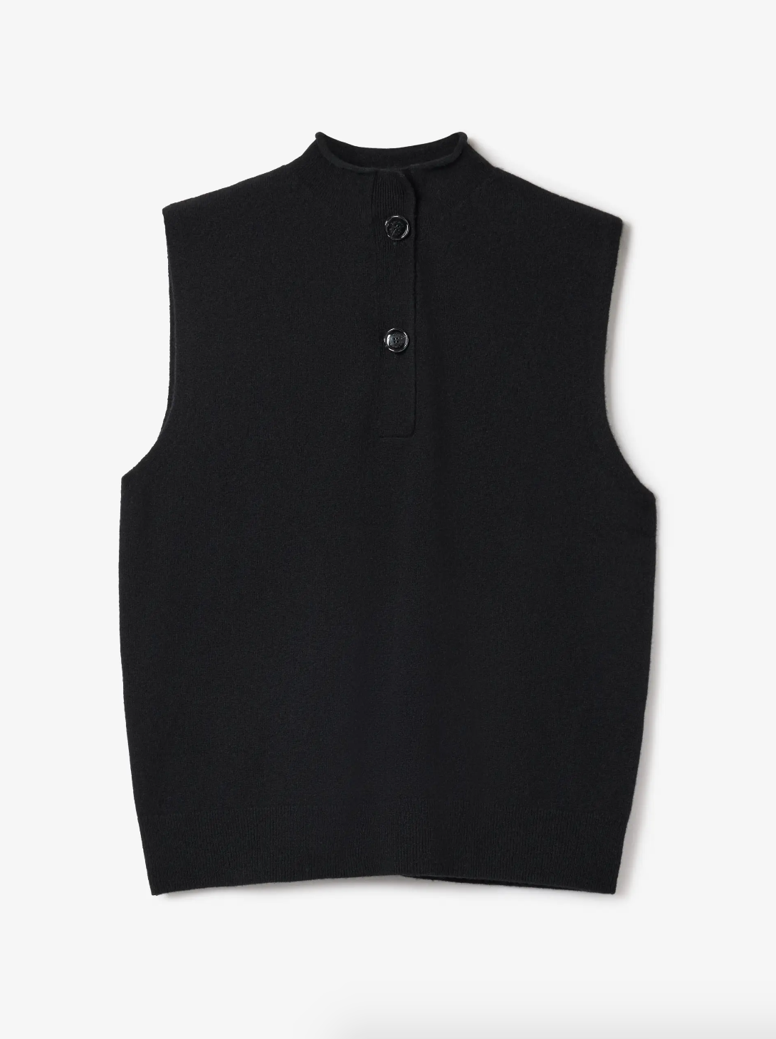 Sleeveless Knit Top Cashmere Blend: Black