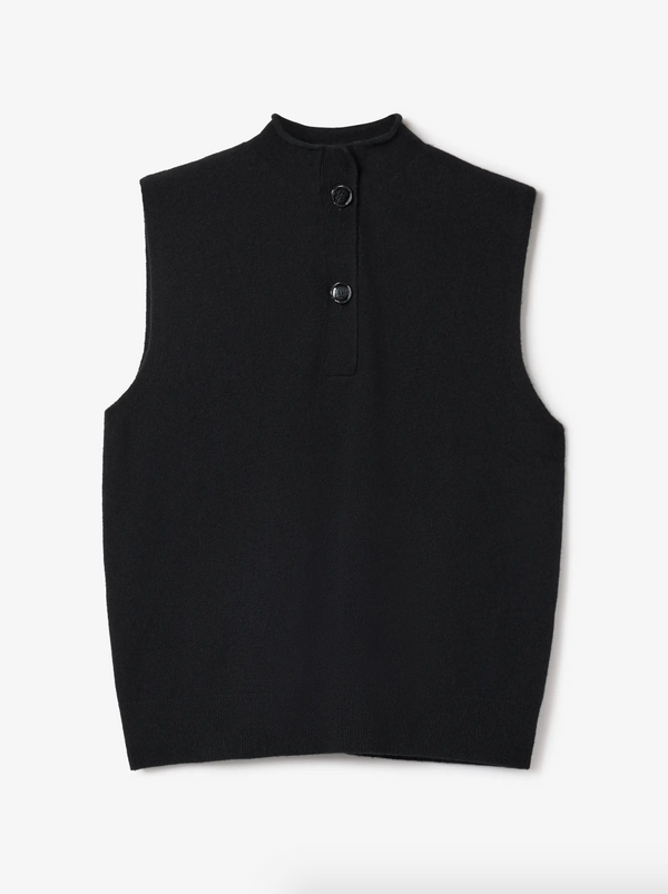 Sleeveless Knit Top Cashmere Blend: Black