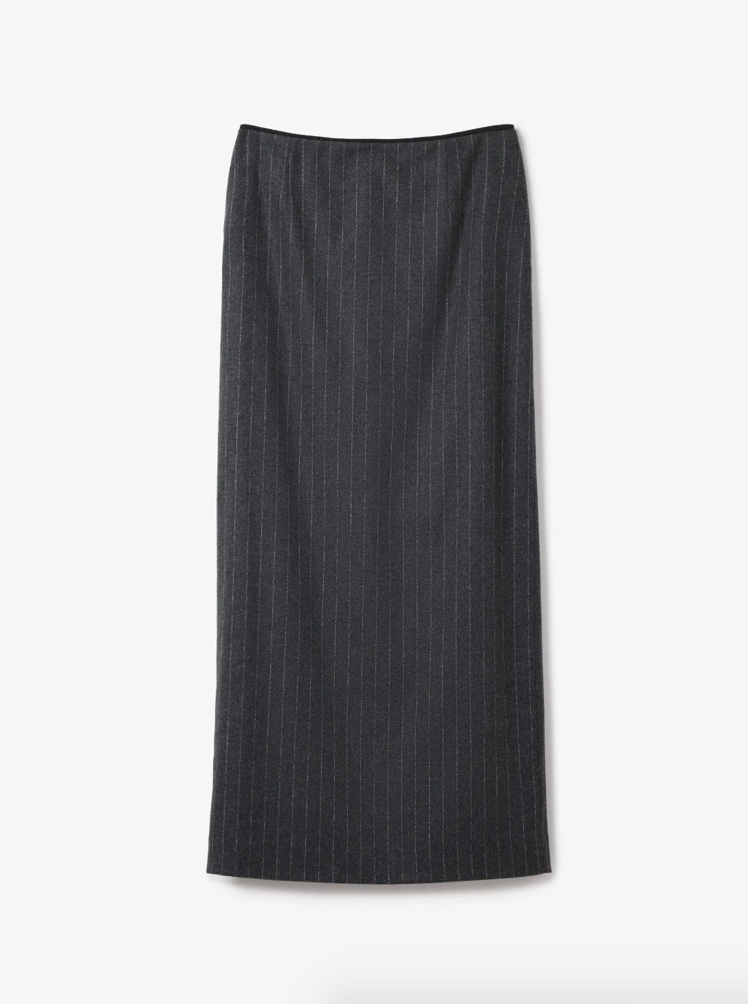 Pencil Maxi Skirt: Grey Pinstripe
