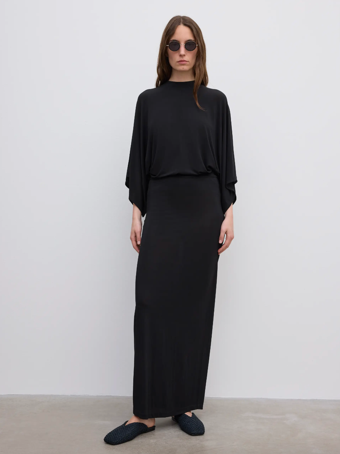 Jersey Maxi Skirt: Black