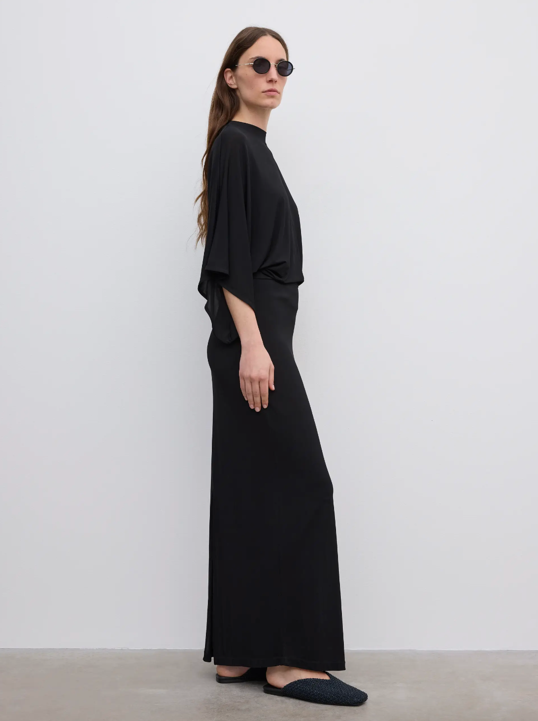 Jersey Maxi Skirt: Black