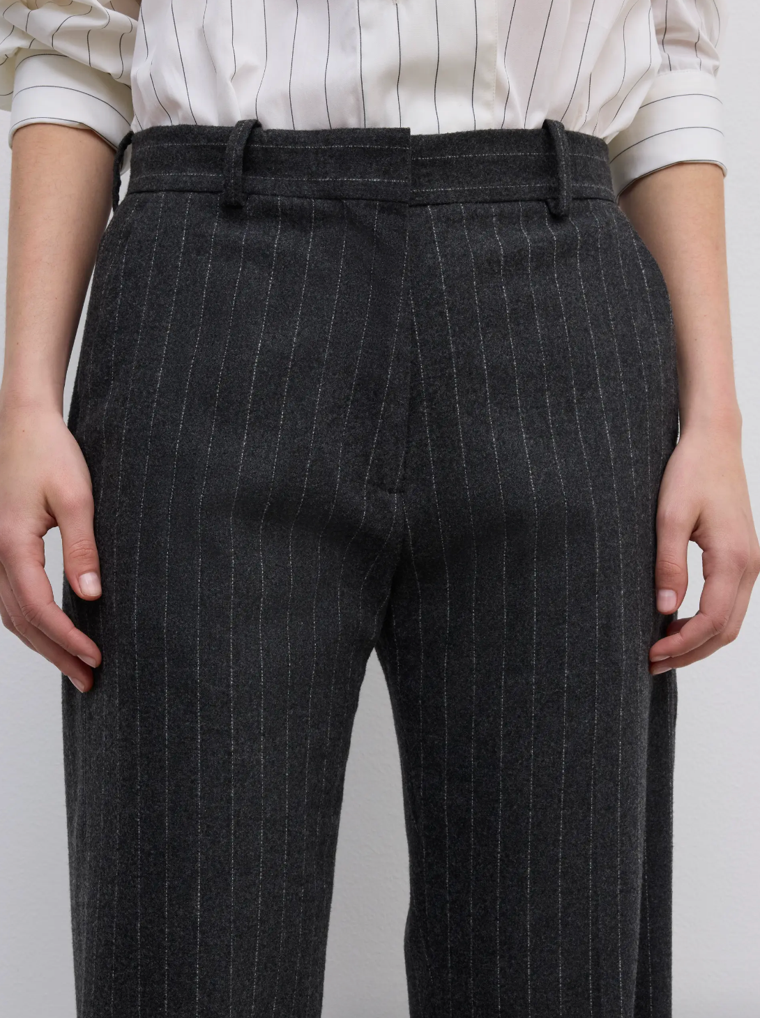 Classic Suit Trouser: Grey Pinstripe