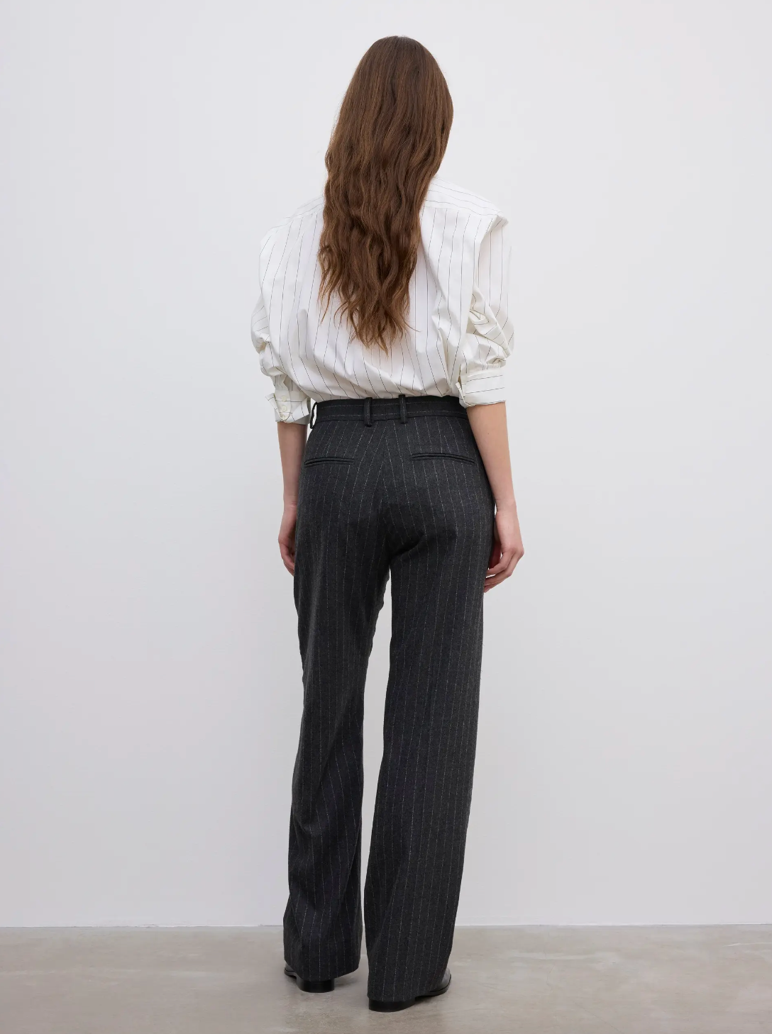 Classic Suit Trouser: Grey Pinstripe