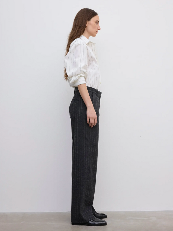 Classic Suit Trouser: Grey Pinstripe