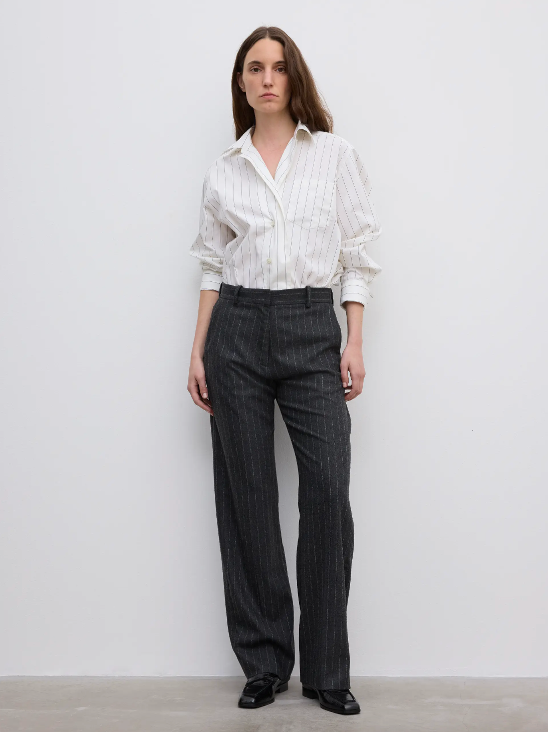 Classic Suit Trouser: Grey Pinstripe