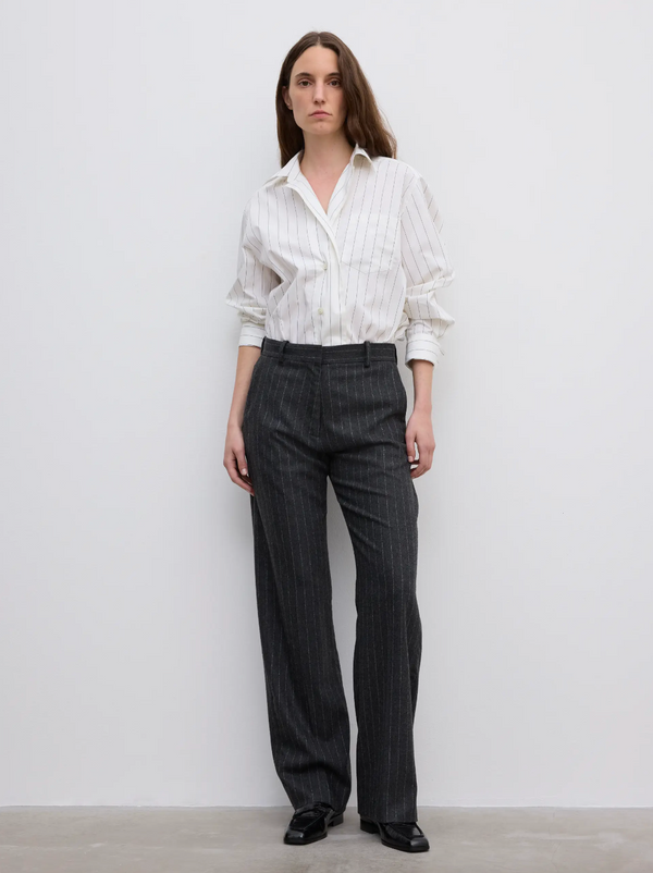 Classic Suit Trouser: Grey Pinstripe