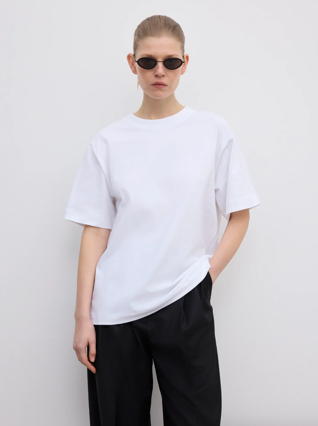 OVERSIZED COTTON TEE: WHITE