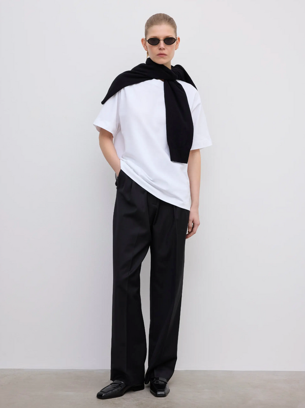 OVERSIZED COTTON TEE: WHITE
