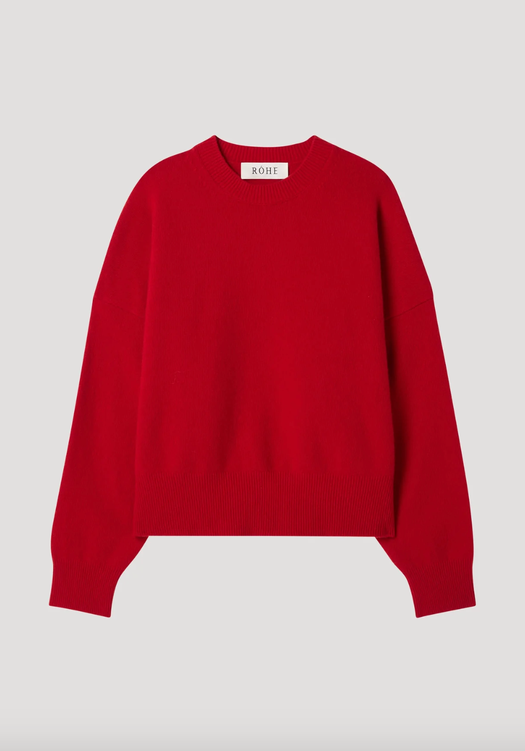 boiled wool crewneck: rosso
