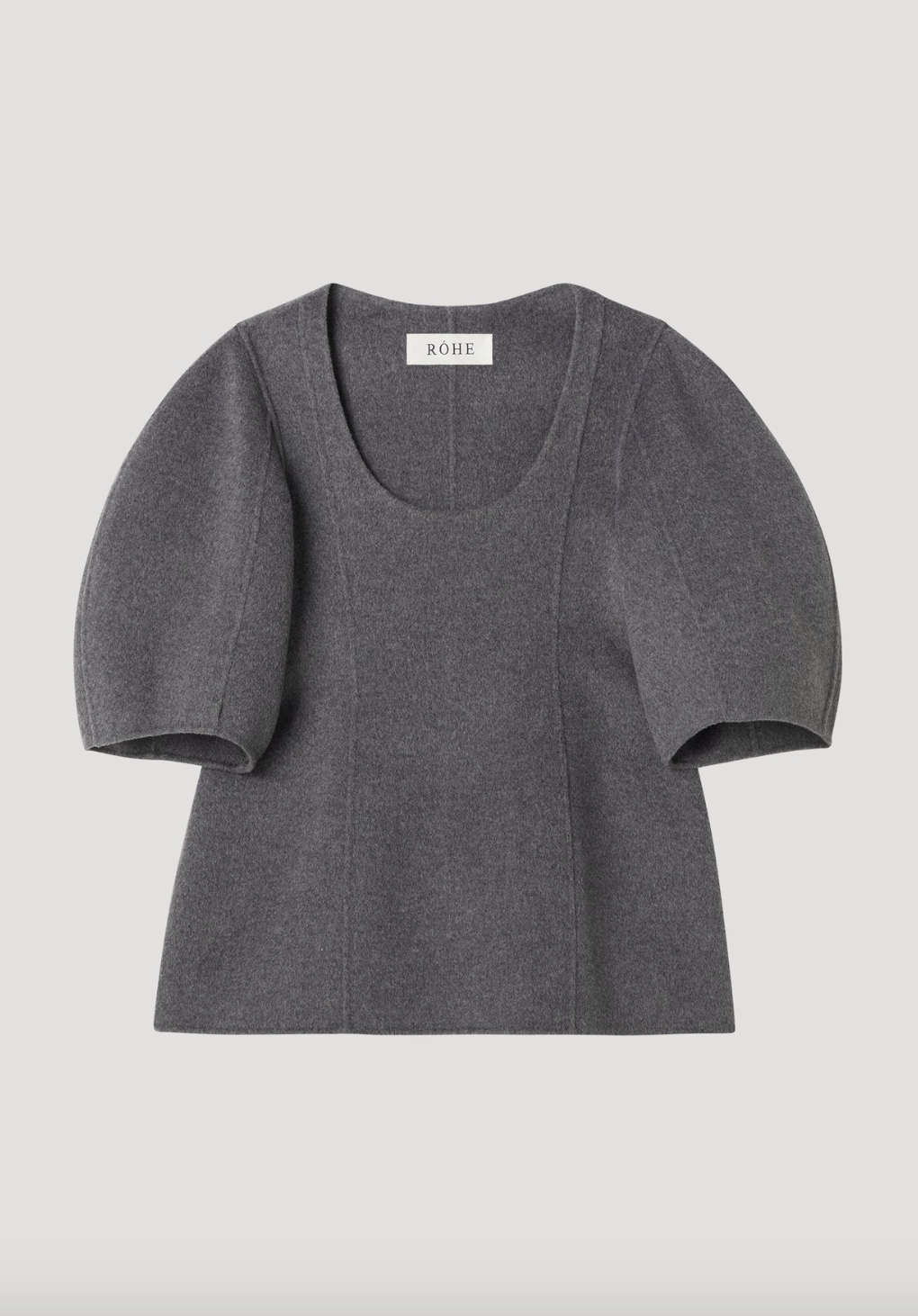sculptural double-faced top: mid grey melange