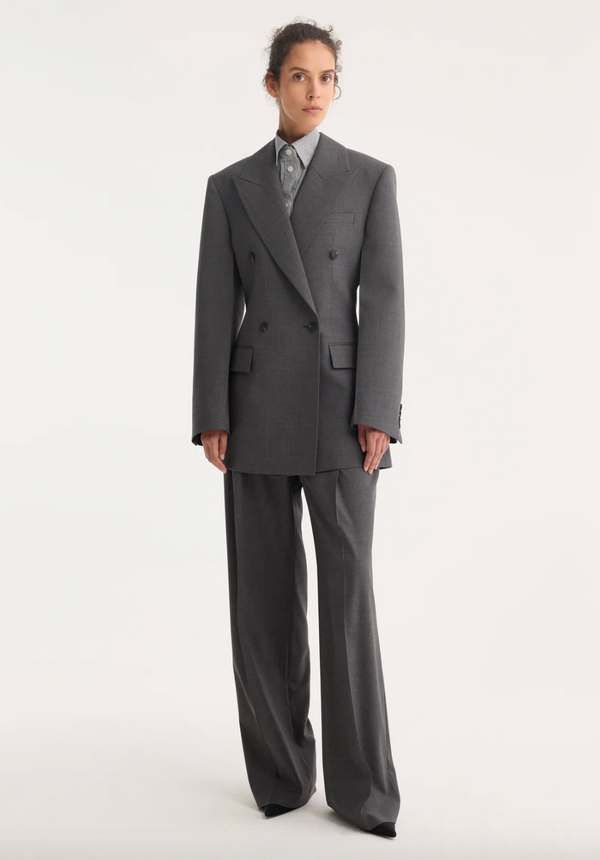 hourglass blazer: dark grey melange